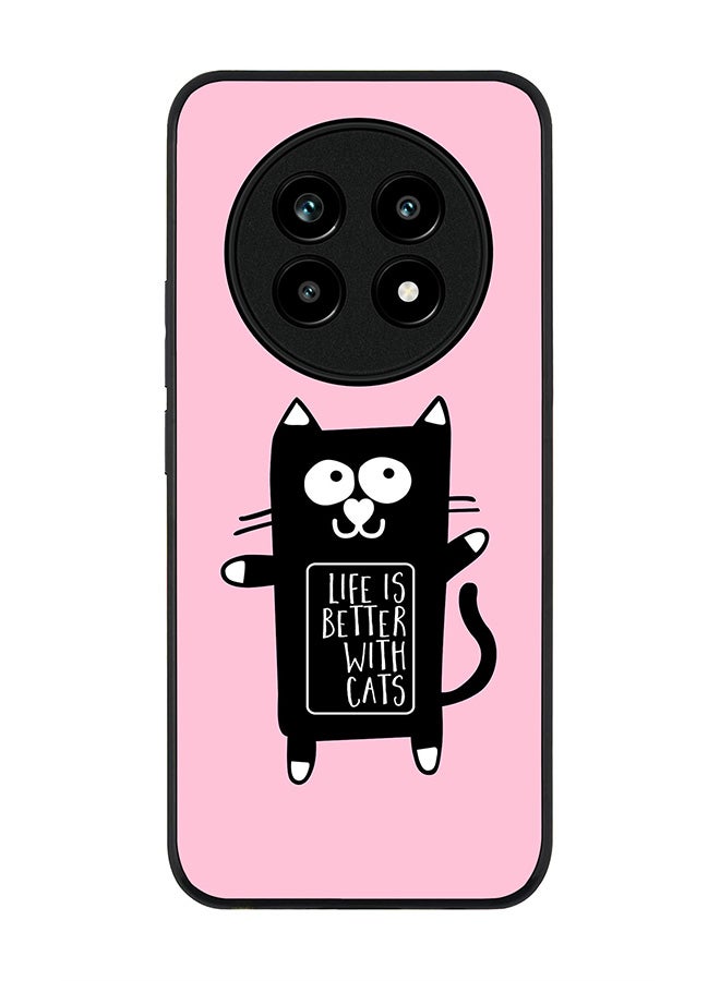 Stylizedd For Realme 13 Pro / 13 Pro+ Case,Slim fit Camera Protection, Shockproof Thin Phone cover  - Life is better with cats - Image 1